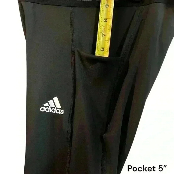 Adidas TechFit High-Rise 3/4 3-Bar Training Tights Leggings Black Size S - Picture 2 of 9